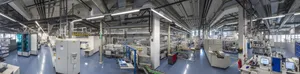 360-Grad-Foto der industrienahen Demonstrationslinie für Siliziumsolarzellen.