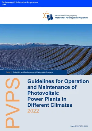 Guidelines for Operation and Maintenance of Photovoltaic Power Plants in Different Climates